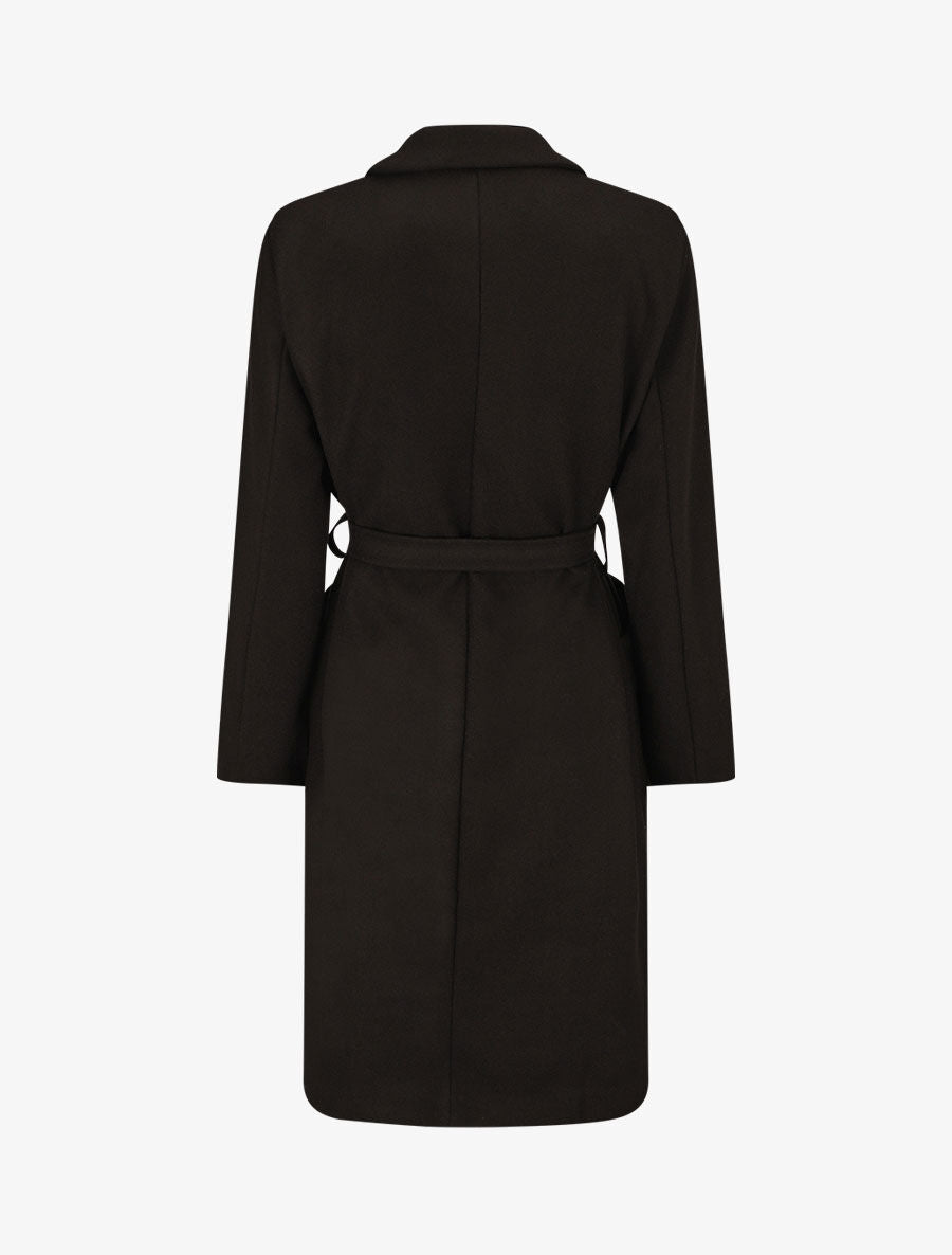 Manteau long coupe droite - Noir - 2