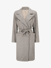 Manteau long coupe droite - Gris - 1
