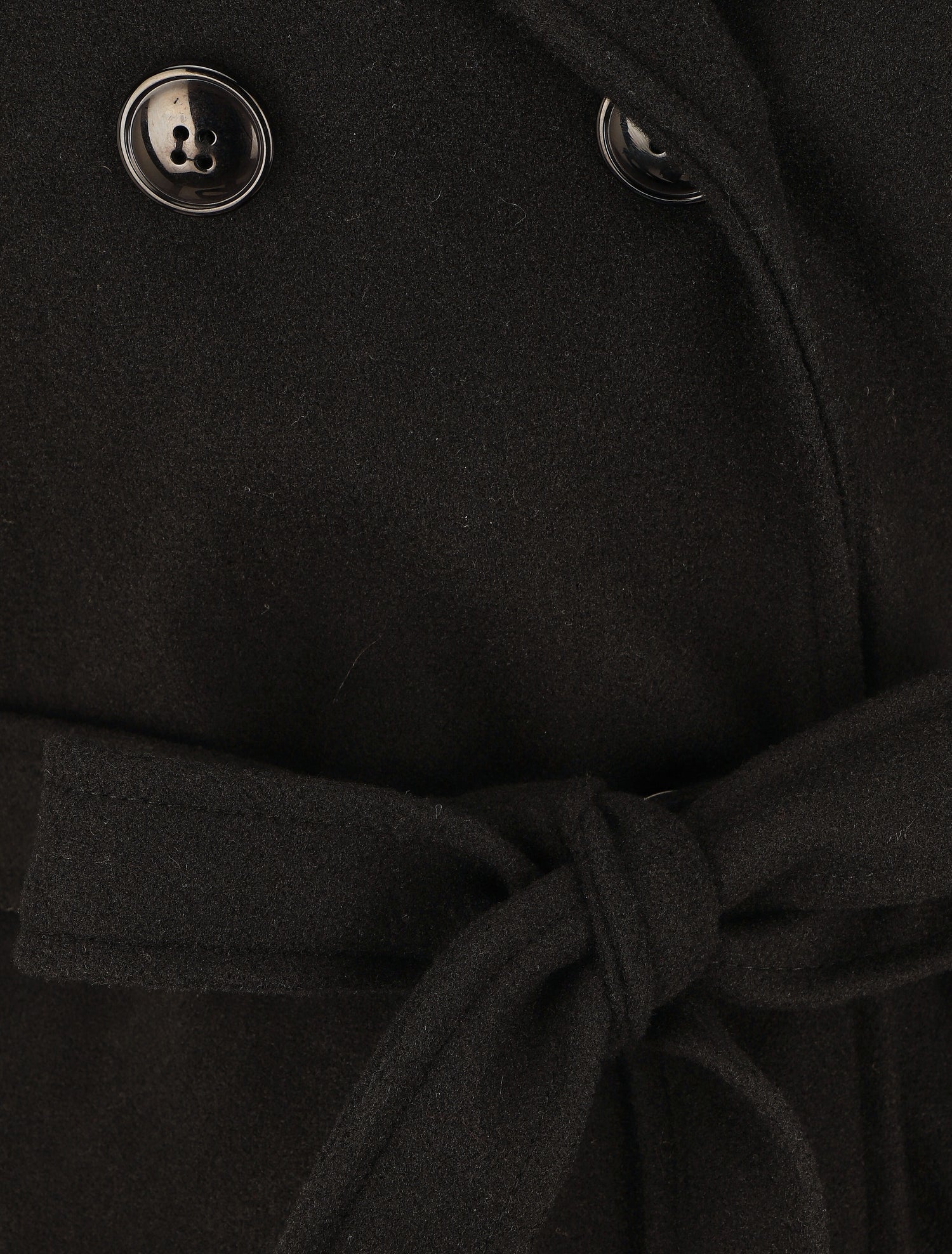 Manteau long ceinturé à capuche - Noir - 3