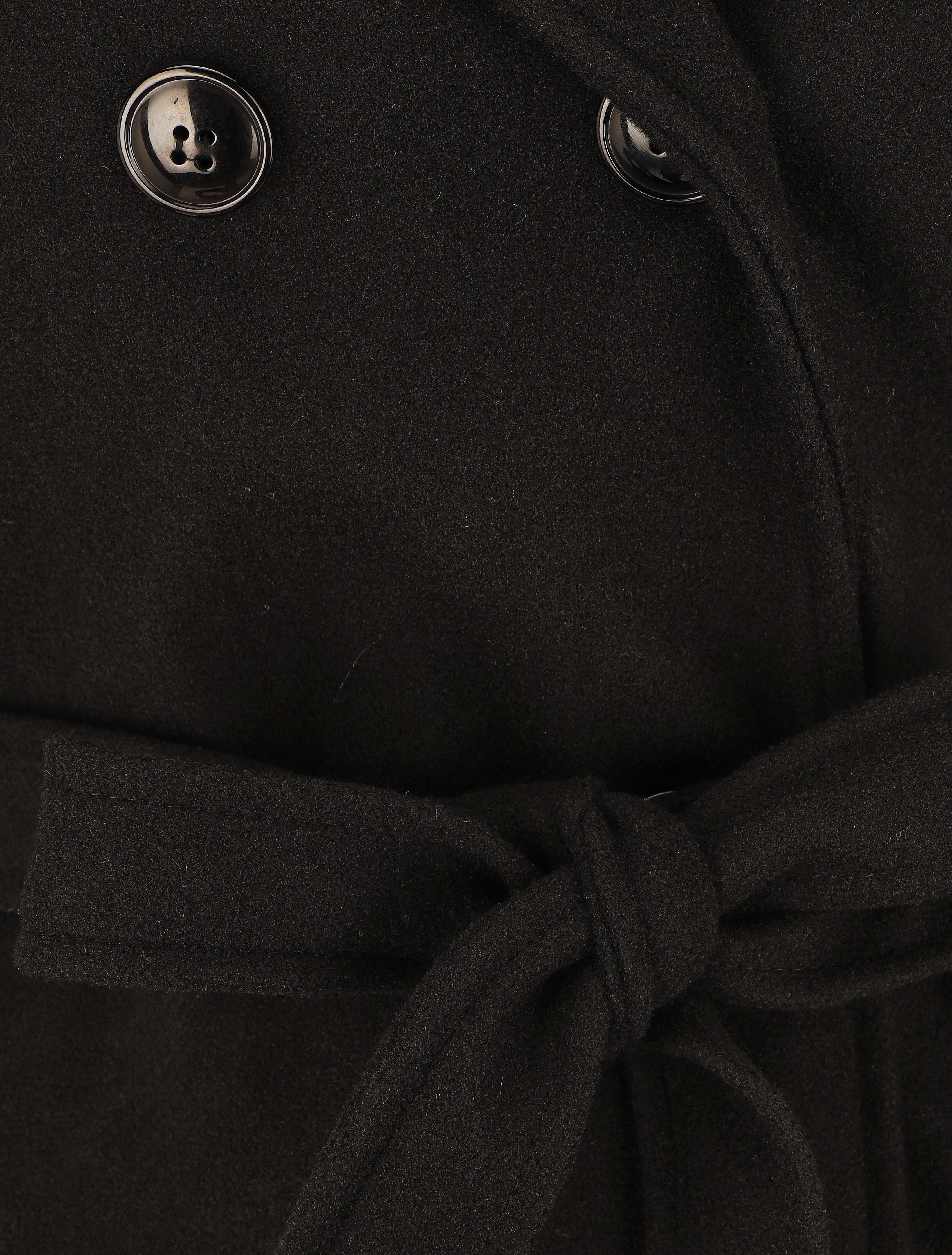 Manteau long ceinturé à capuche - Noir - 3