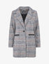 Manteau mi-long droit motif carreaux - Noir/blanc - 4