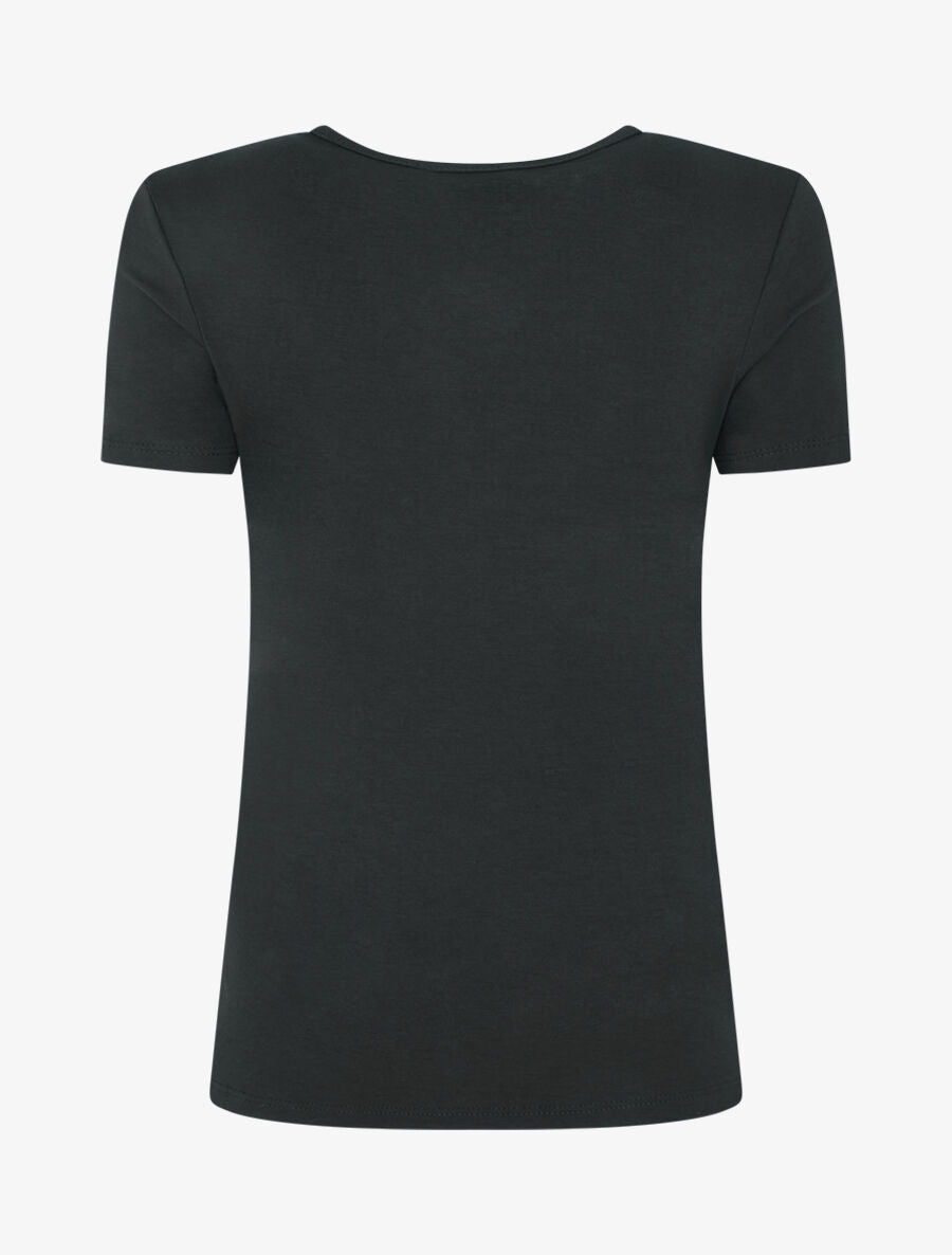 T-shirt à empiècement doré - Noir - 2