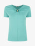T-shirt à empiècement doré - Vert turquoise - 5