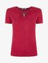 T-shirt à empiècement doré - Rouge cerise - 1