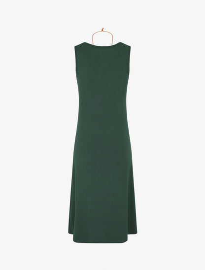 Robe longue unie effet drapé - Vert sapin - 2