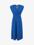 Robe longue élastiquée et texturée - Bleu roi - 1