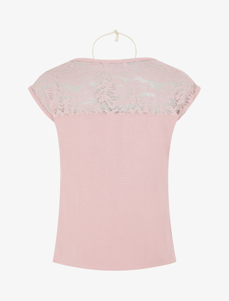 Top sans manches à dos dentelle - Rose - 2