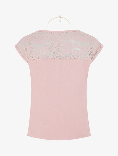 Top sans manches à dos dentelle - Rose - 2