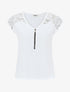 Top uni à zip et dentelle - Blanc - 1