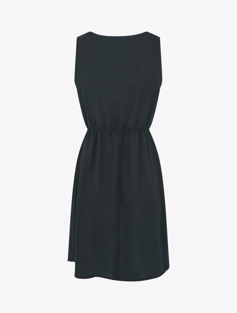 Robe sans manches à boutons décoratifs - Noir - 2