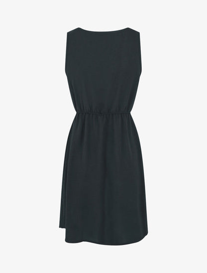 Robe sans manches à boutons décoratifs - Noir - 2