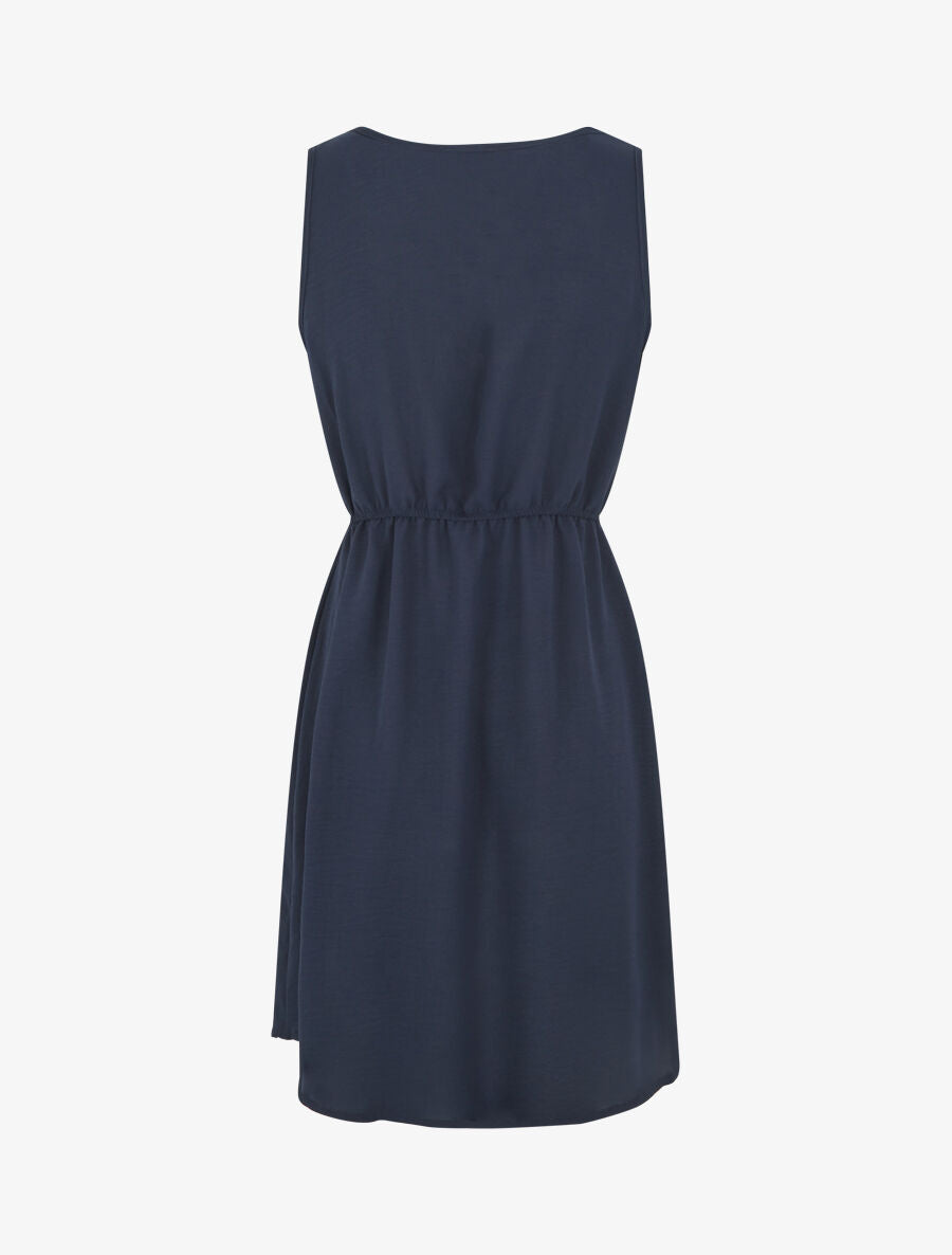 Robe sans manches à boutons décoratifs - Marine - 2