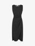 Robe unie sans manches style portefeuille - Noir - 1