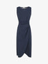 Robe unie sans manches style portefeuille - Marine - 5