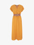 Robe longue unie cache-coeur - Jaune moutarde - 5