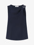 Top uni à détail broche - Marine - 1