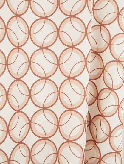 Caraco satiné droit imprimé graphique - Beige - 3