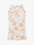 Top évasé sans manches motif fleuri - Beige - 4