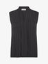 Top texturé sans manches uni coupe ample - Noir - 4