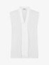 Top texturé sans manches uni coupe ample - Blanc - 4