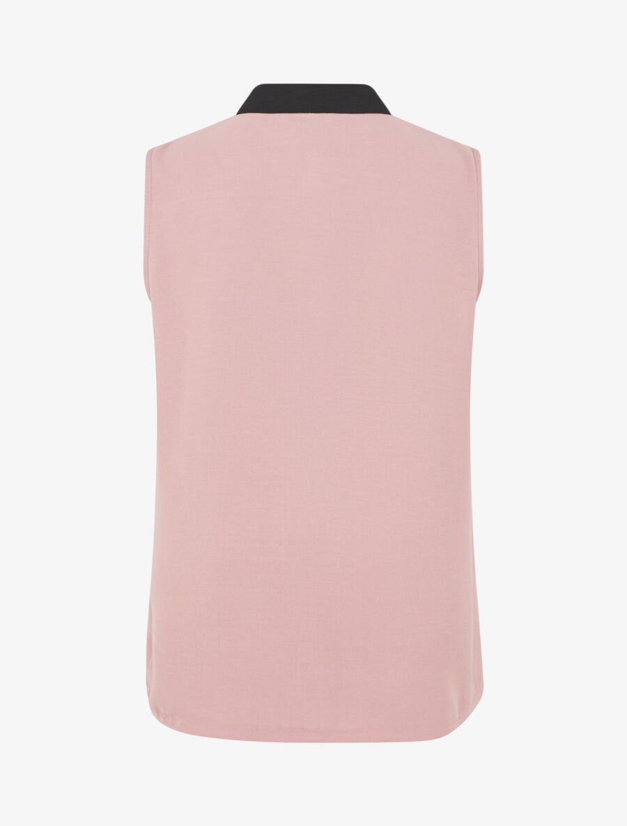 Top droit sans manches à liseré - Rose - 2