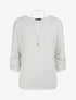 Pull fin oversize manches 3/4 - Gris clair - 4