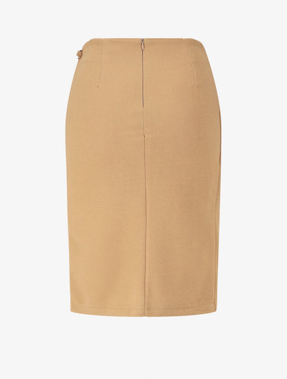 Jupe mi-longue portefeuille - Beige foncé - 2