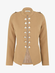 Veste droite style officier - Camel - 4