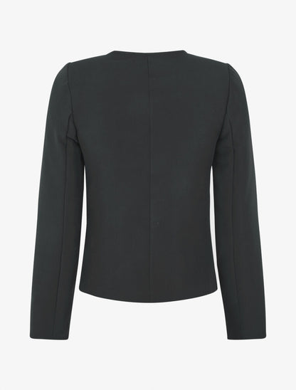 Veste courte à boutons stylisés - Noir - 2