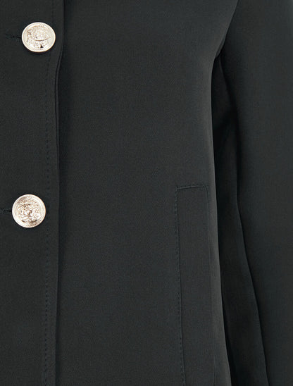 Veste courte à boutons stylisés - Noir - 3