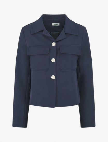 Blazer boutonné à poches - Marine - 4
