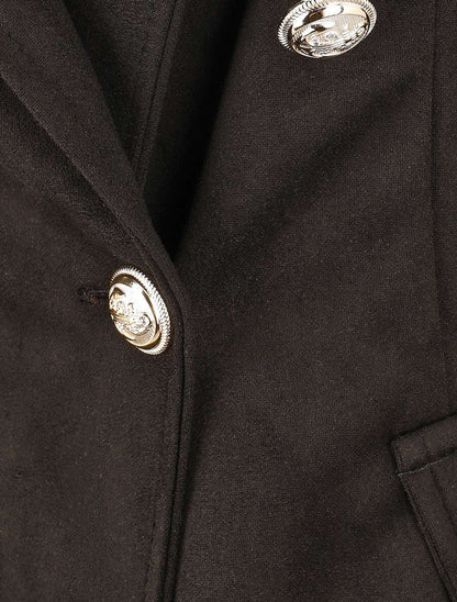 Veste mi-longue style officier - Noir - 3