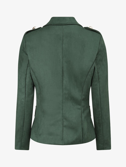 Veste mi-longue style officier - Vert sapin - 2