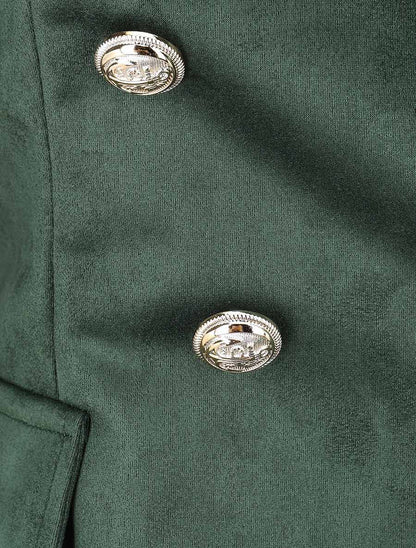 Veste mi-longue style officier - Vert sapin - 3