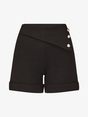 Short uni à boutons décoratifs - Noir - 1