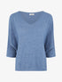 Pull en maille pailletée à manches chauves-souris - Bleu - 5