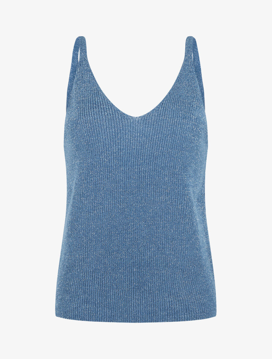 Débardeur en maille pailletée - Bleu - 4
