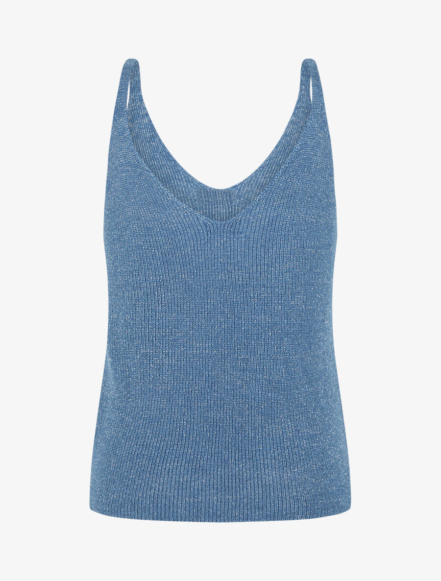 Débardeur en maille pailletée - Bleu - 2