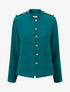 Blazer uni mi-long boutonné - Bleu canard - 1