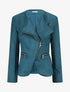 Veste en suédine style perfecto - Bleu canard - 1