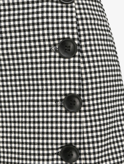 Jupe culotte coupe droite imprimé carreaux - Noir - 3