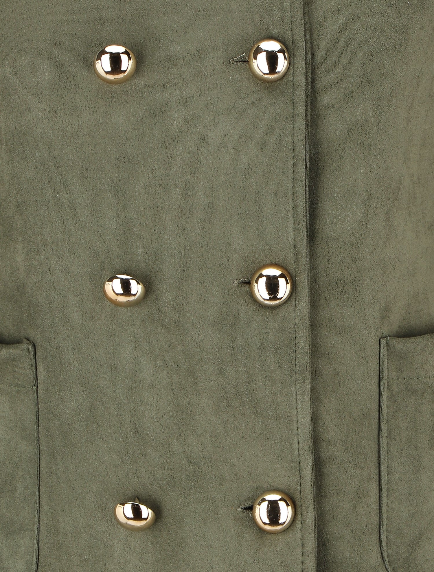 Veste en suédine boutonnée - Kaki - 3
