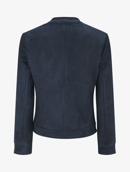 Veste en suédine à poches zippées - Marine - 2