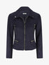 Veste en suédine à zips décoratifs - Marine - 1
