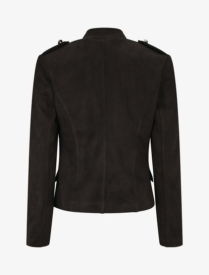 Veste en suédine à boutons décoratifs - Noir - 2
