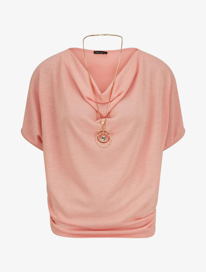 Top en maille fine coupe loose - Rose - 3