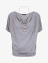 Top en maille fine coupe loose - Gris chiné - 1