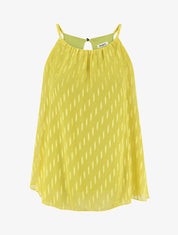 Top évasé texturé sans manches - Vert anis - 4