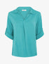 Top uni à manches retroussables - Turquoise - 1