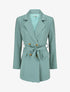 Blazer long uni ceinturé - Vert d&